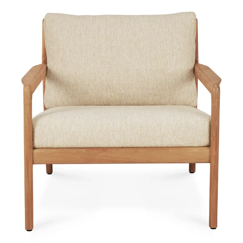 Ethnicraft Jack outdoor lounge armchair teak, Natural Beige