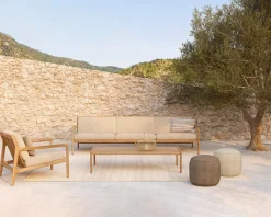 Ethnicraft Jack outdoor lounge armchair teak, Natural Beige