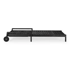 Outlet Ethnicraft Jack outdoor sunbed stained teak, Excl. cushion Black