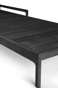 Outlet Ethnicraft Jack outdoor sunbed stained teak, Excl. cushion Black
