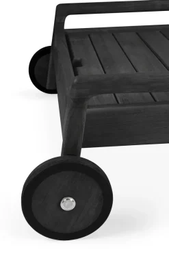 Outlet Ethnicraft Jack outdoor sunbed stained teak, Excl. cushion Black
