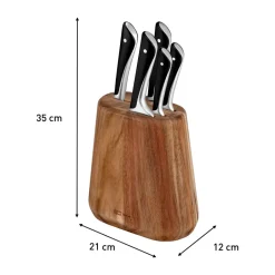 Best Tefal Jamie Oliver knife set with knife block, 6 pieces BrownSilver-colouredBlack