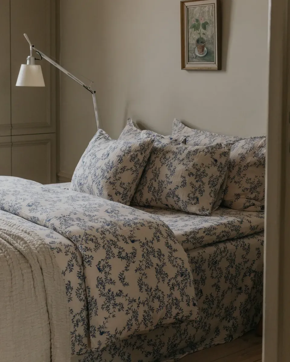 New Garbo&Friends Jardim Muslin duvet cover double, 220x220 cm Blue