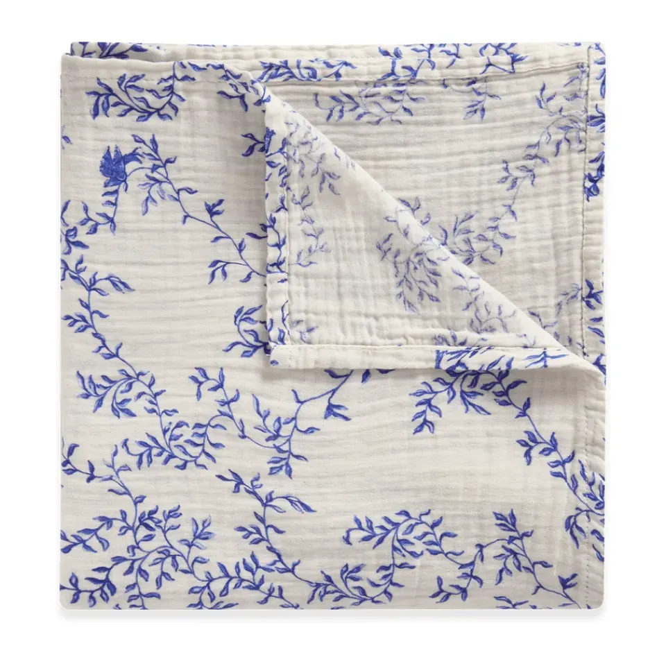 Baby Blankets^Garbo&Friends Jardim Muslin swaddle blanket, 110x110 cm Blue
