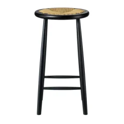 Bar Stools^FDB Møbler J165C Counter Round bar stool, Oak painted-nature Black