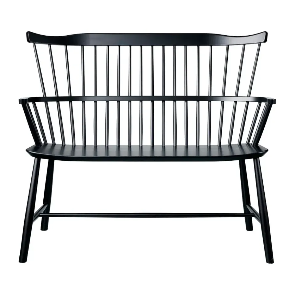 Outlet FDB Møbler J52D bench, Beech painted Black