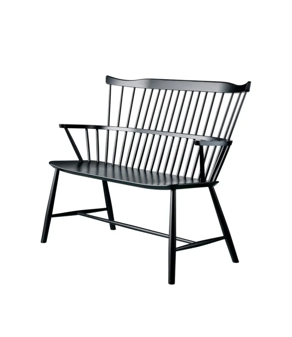 Outlet FDB Møbler J52D bench, Beech painted Black