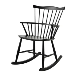 FDB Møbler J52G rocking chair, Beech Ral 9005 Black