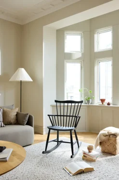 FDB Møbler J52G rocking chair, Beech Ral 9005 Black