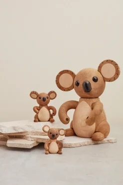 Wooden Figures^Spring Copenhagen Joey koala decoration, Oak-Ash Brown