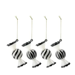 Christmas Decorations^Scandi Living Jolly Christmas Bauble 4-pack, White