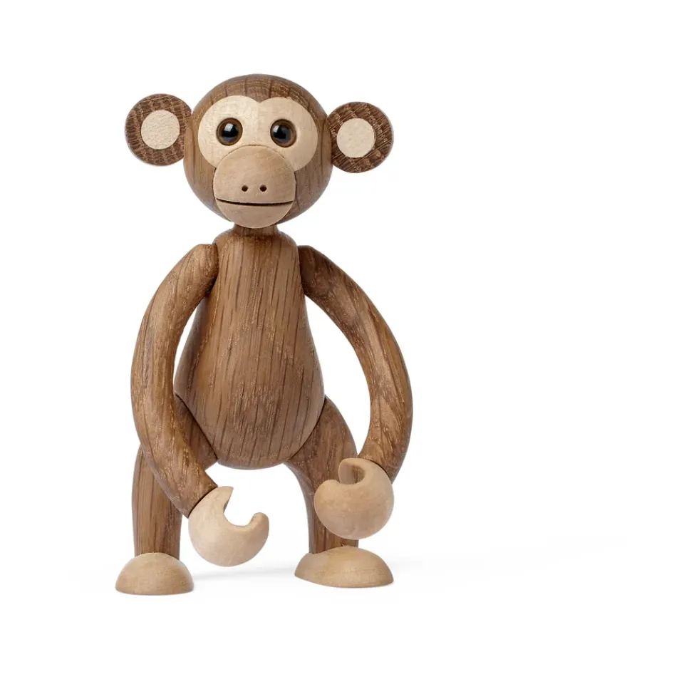 Wooden Figures^Spring Copenhagen Jolly monkey decoration 11 cm, Oak Brown
