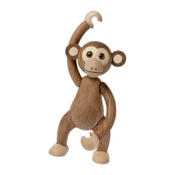 Wooden Figures^Spring Copenhagen Jolly monkey decoration 11 cm, Oak Brown