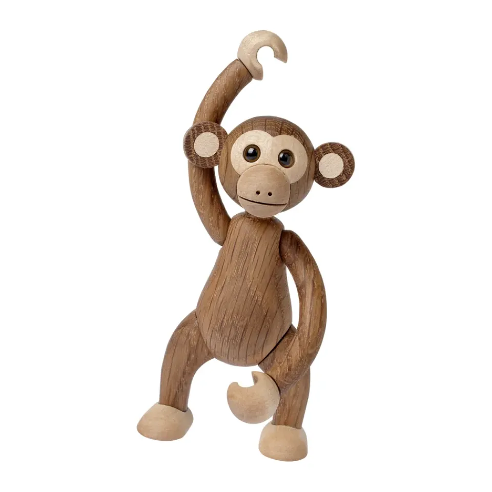Wooden Figures^Spring Copenhagen Jolly monkey decoration 11 cm, Oak Brown