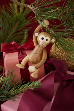 Wooden Figures^Spring Copenhagen Jolly monkey decoration 11 cm, Oak Brown