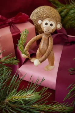 Wooden Figures^Spring Copenhagen Jolly monkey decoration 11 cm, Oak Brown