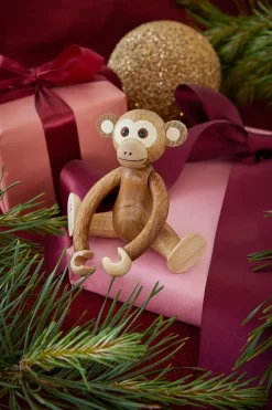 Wooden Figures^Spring Copenhagen Jolly monkey decoration 11 cm, Oak Brown