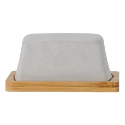 Sale Bloomingville Josefine butter tray with saucer, grey BrownGrey