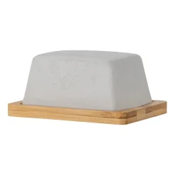 Sale Bloomingville Josefine butter tray with saucer, grey BrownGrey