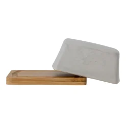 Sale Bloomingville Josefine butter tray with saucer, grey BrownGrey