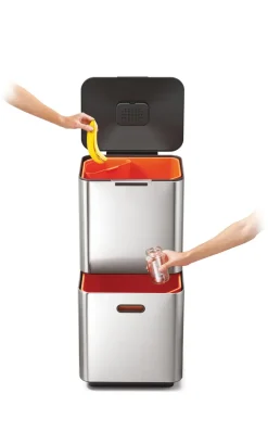 Pedal Bins|Pedal Bins^Joseph Joseph Totem Max trash bin 60 L, Stainless steel Silver-coloured