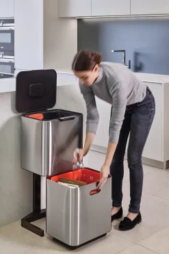 Pedal Bins|Pedal Bins^Joseph Joseph Totem Max trash bin 60 L, Stainless steel Silver-coloured