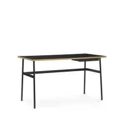 Desks^Normann Copenhagen Journal desk, laminate, steel legs and drawer Black