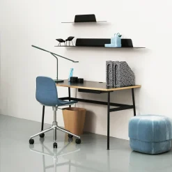 Desks^Normann Copenhagen Journal desk, laminate, steel legs and drawer Black