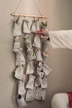 Christmas Decorations^Scandi Living Joyful Advent Calendar 75 cm, Beige