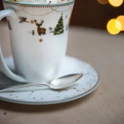 Wik & Walsøe Julemorgen saucer to 30 cl cup, white MultiWhite