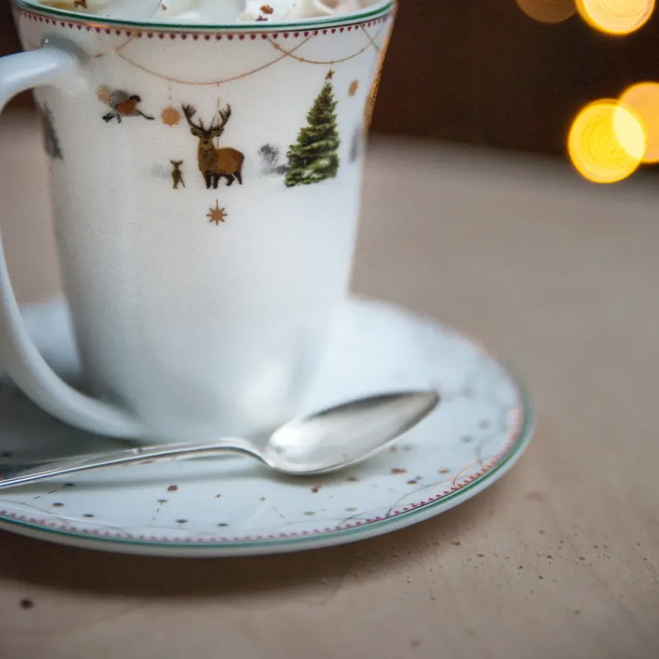 Wik & Walsøe Julemorgen saucer to 30 cl cup, white MultiWhite