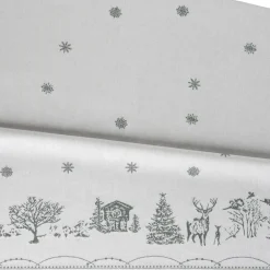 Christmas Tablecloths|Tablecloths^Wik & Walsøe Julemorgen tablecloth, White-green, 140x300 cm WhiteGreen
