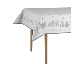 Christmas Tablecloths|Tablecloths^Wik & Walsøe Julemorgen tablecloth, White-green, 140x300 cm WhiteGreen