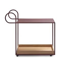 Serving Trolleys^KLONG Julius serving trolley, , oak tray Red