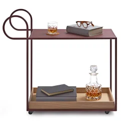 Serving Trolleys^KLONG Julius serving trolley, , oak tray Red