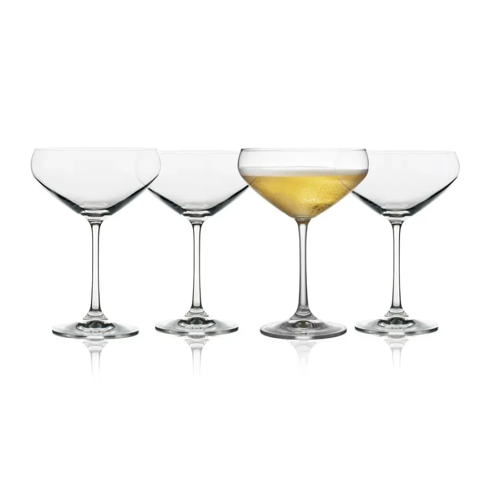 Hot Lyngby Glas Juvel champagne glass coupe 34 cl 4-pack, Crystal Transparent