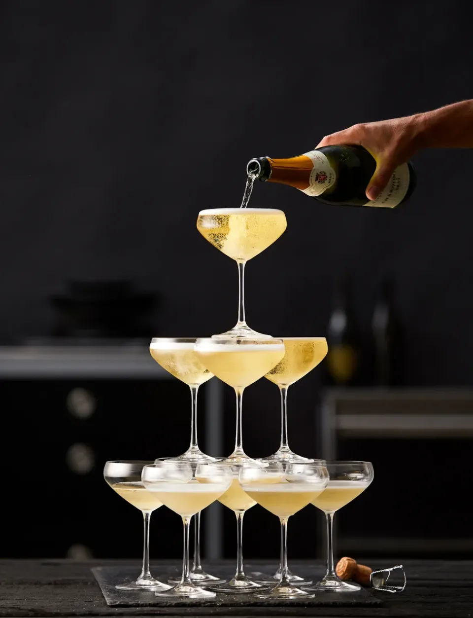 Hot Lyngby Glas Juvel champagne glass coupe 34 cl 4-pack, Crystal Transparent