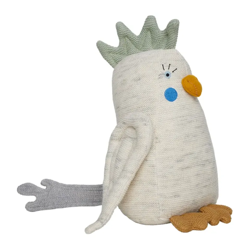 Outlet OYOY Kai parakeet plush toy, Off white-light mint Multi