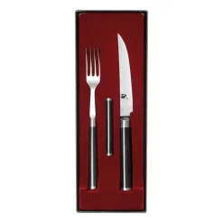 Steak Knives^KAI Shun Classic knife & fork set, Chrome- Black