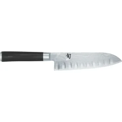 Santoku Knives|Japanese Knives^KAI Shun Classic santoku knife fluted blade, 18 cm Silver-colouredBlack