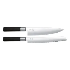 Best KAI Wasabi bread- & kitchen knife set, 2 pieces Black