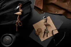 Sale Kay Bojesen Denmark Kaj Bojesen bird keyring, Oak, natural leather Brown