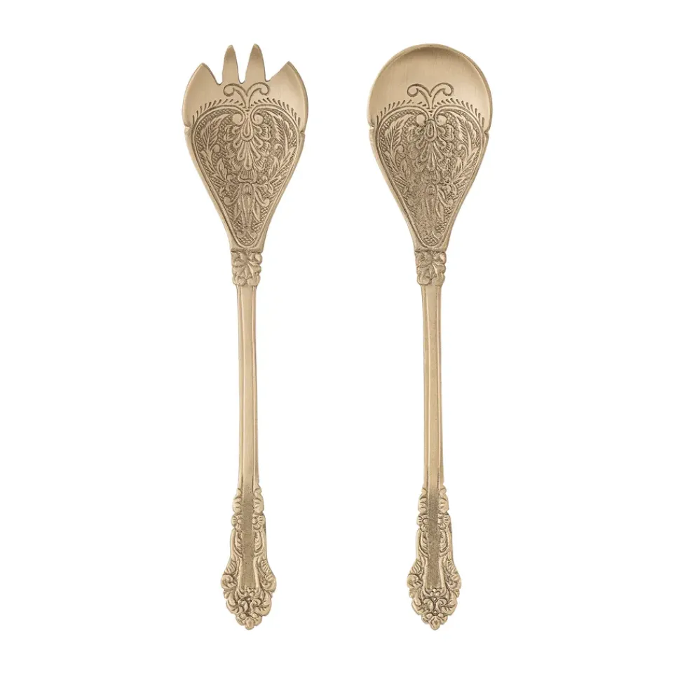 Hot Bloomingville Kalima salad servers 2 pieces, Brass Gold-coloured
