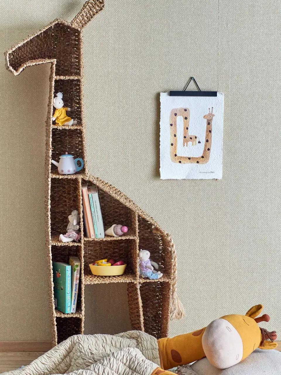 Discount Bloomingville Kalu book shelf 148x46 cm, Nature Beige