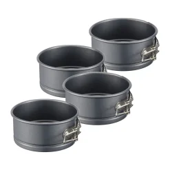 More Baking Accessories|Round Flat Oven & Flan Dishes^Dorre Karabo mini springform carbon steel 4-pack, Ø10 cm Grey