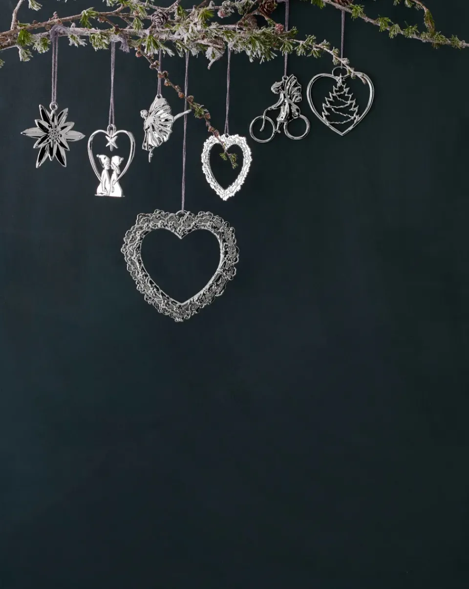 Outlet Rosendahl Karen Blixen window decoration Flower heart, Silver Silver-coloured