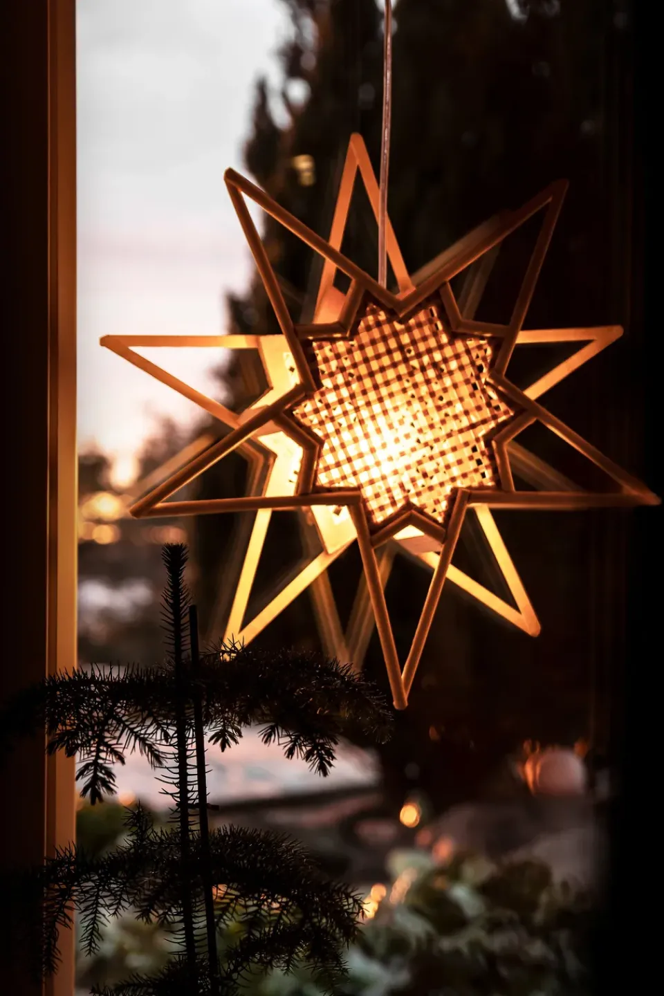 Outlet Globen Lighting Karin advent star Ø45 cm, Nature Beige