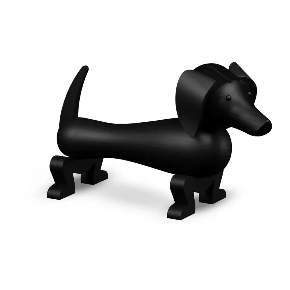 Wooden Figures^Kay Bojesen Denmark Kay Bojesen dog 28.5 cm, Dark stained oak Black