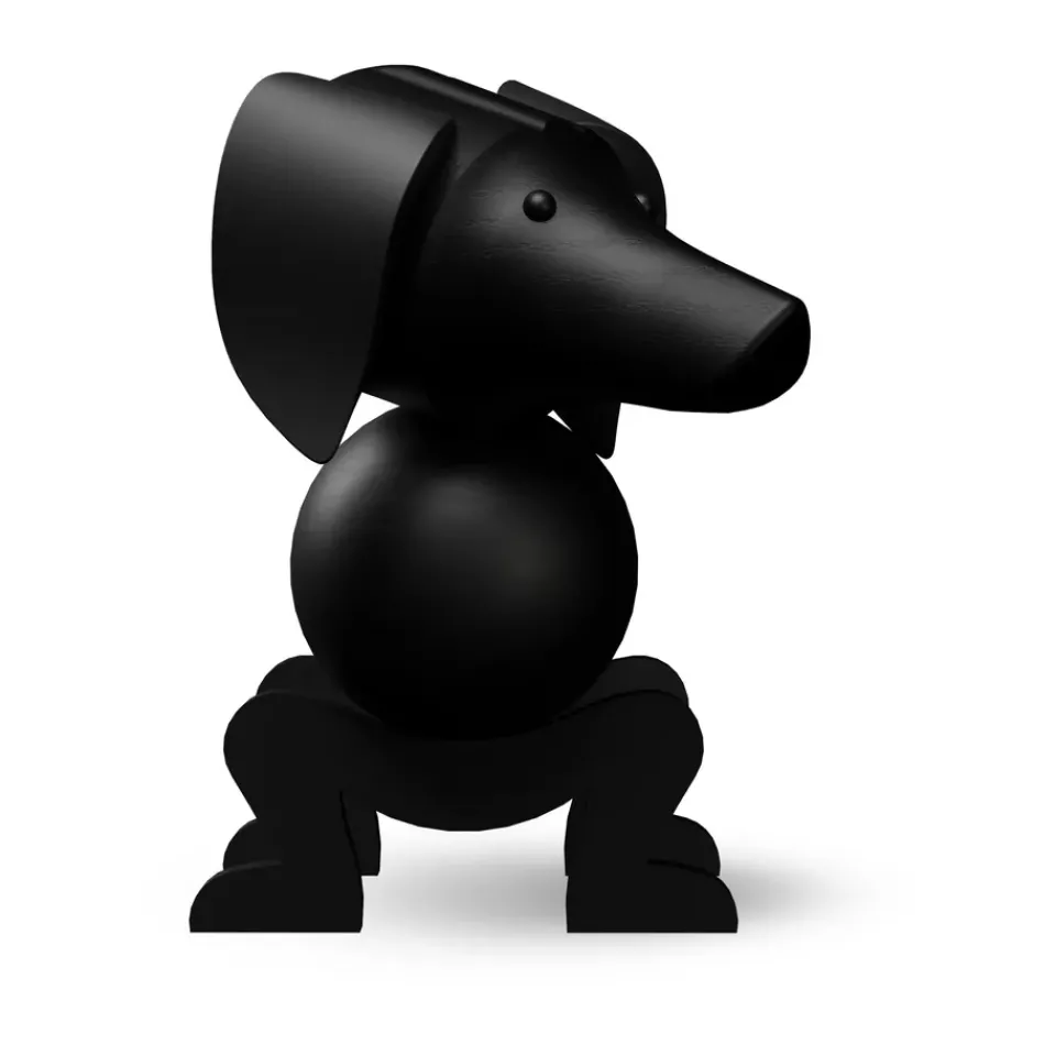 Wooden Figures^Kay Bojesen Denmark Kay Bojesen dog 28.5 cm, Dark stained oak Black