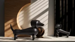 Wooden Figures^Kay Bojesen Denmark Kay Bojesen dog 28.5 cm, Dark stained oak Black